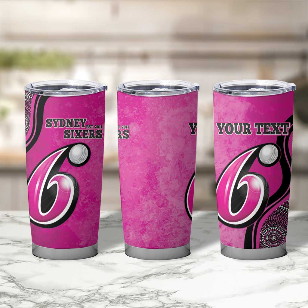 Custom Sydney Sixers Tumbler Cup Indigenous Art - Grunge Style