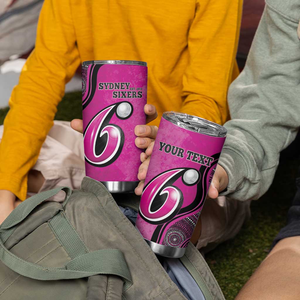 Custom Sydney Sixers Tumbler Cup Indigenous Art - Grunge Style