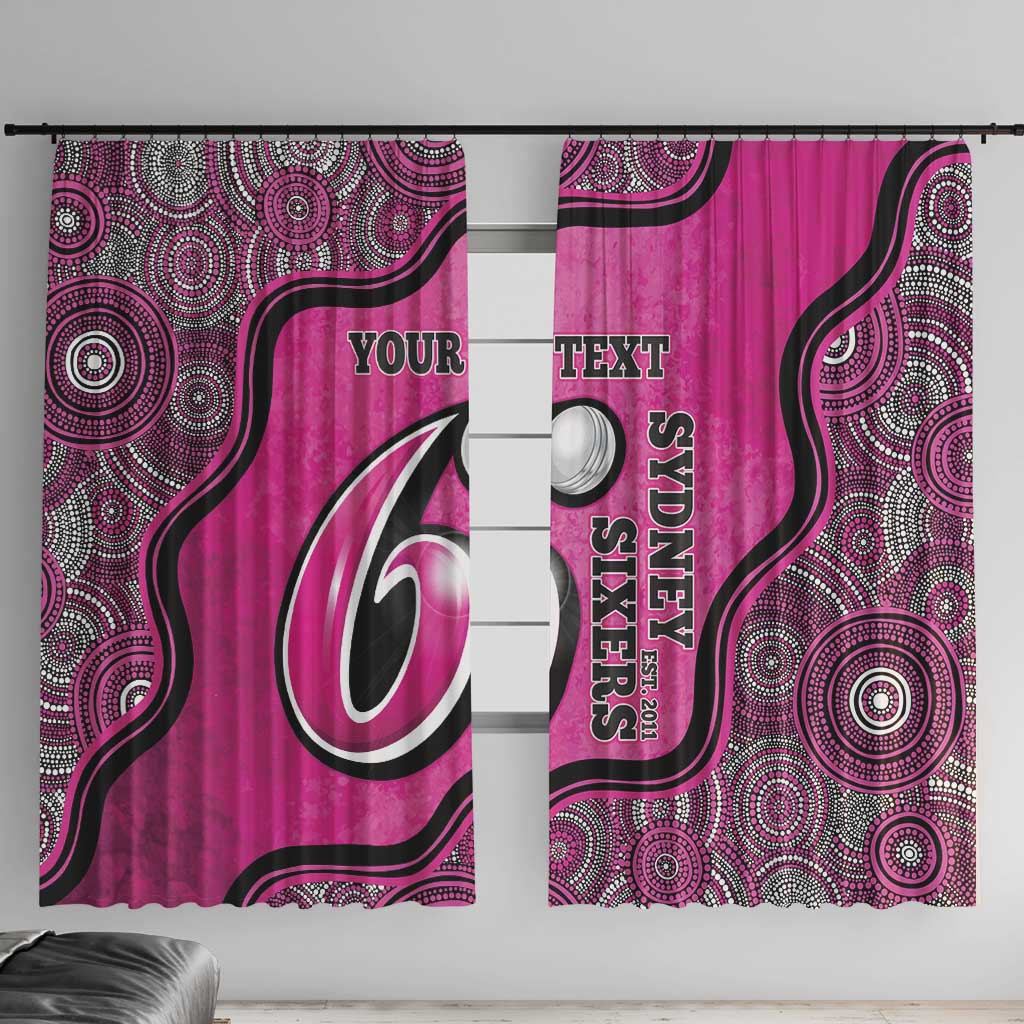 Custom Sydney Sixers Window Curtain Indigenous Art - Grunge Style