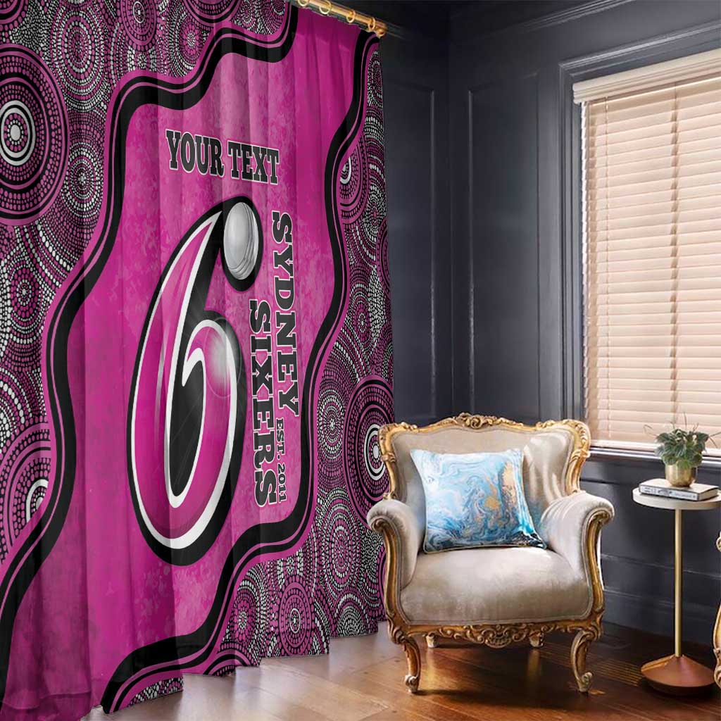 Custom Sydney Sixers Window Curtain Indigenous Art - Grunge Style
