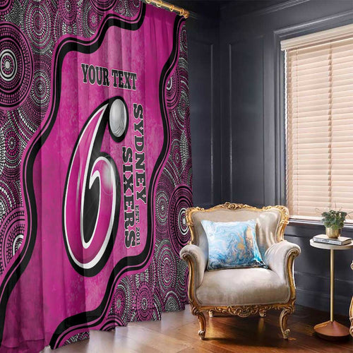 Custom Sydney Sixers Window Curtain Indigenous Art - Grunge Style