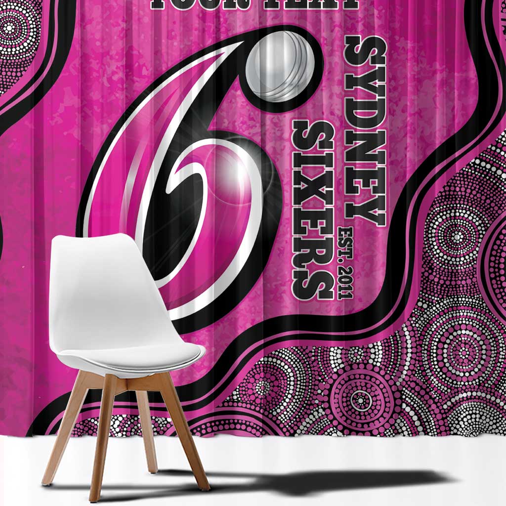 Custom Sydney Sixers Window Curtain Indigenous Art - Grunge Style