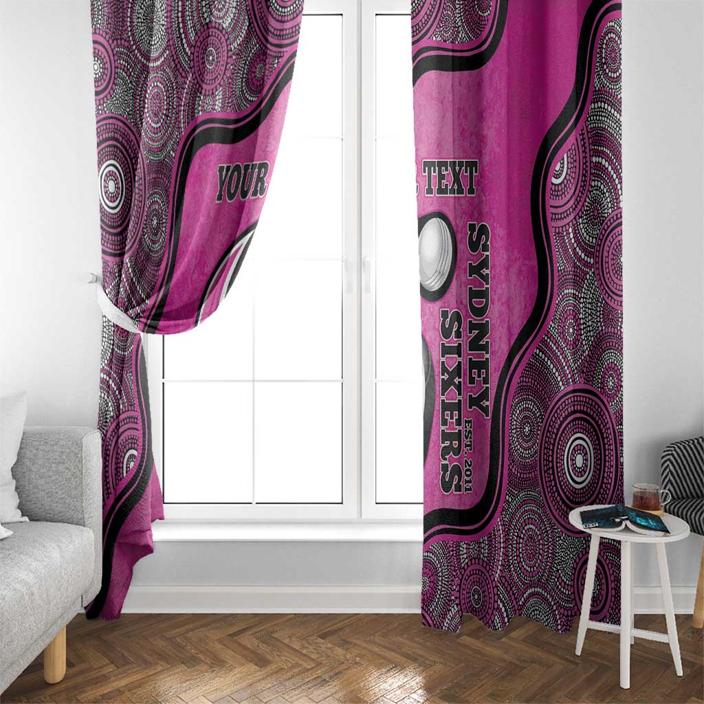 Custom Sydney Sixers Window Curtain Indigenous Art - Grunge Style