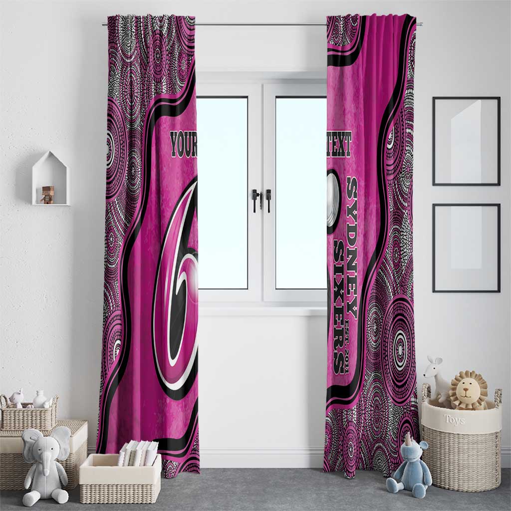 Custom Sydney Sixers Window Curtain Indigenous Art - Grunge Style