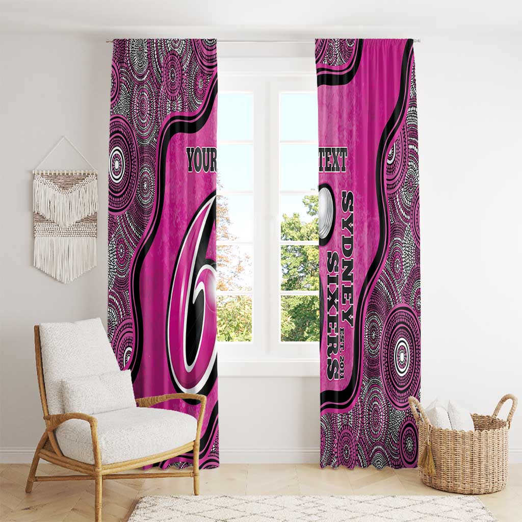 Custom Sydney Sixers Window Curtain Indigenous Art - Grunge Style