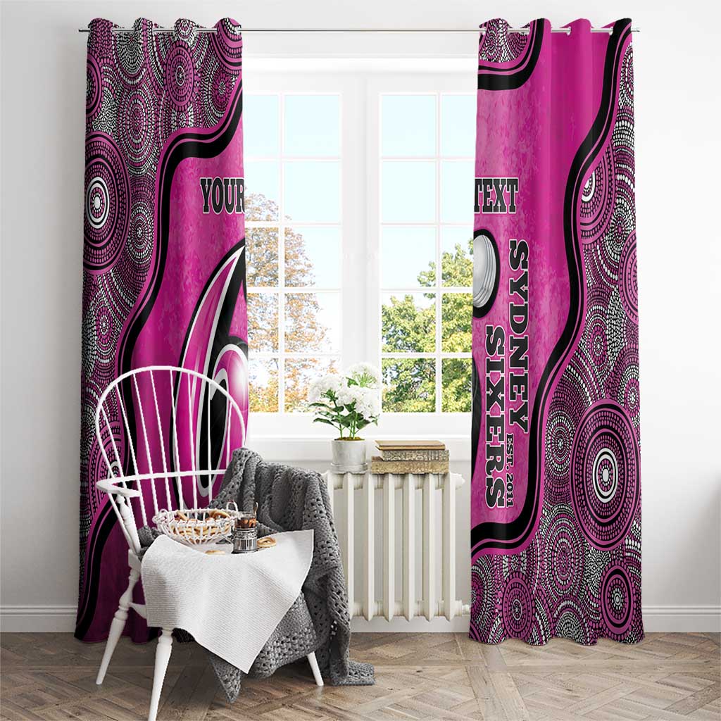 Custom Sydney Sixers Window Curtain Indigenous Art - Grunge Style