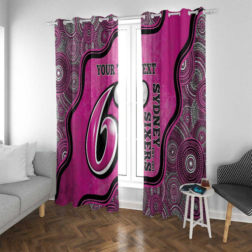 Custom Sydney Sixers Window Curtain Indigenous Art - Grunge Style