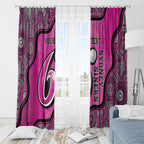 Custom Sydney Sixers Window Curtain Indigenous Art - Grunge Style