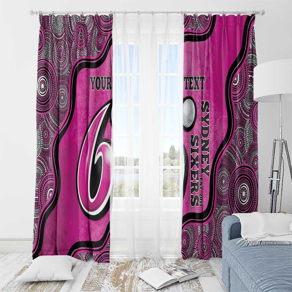 Custom Sydney Sixers Window Curtain Indigenous Art - Grunge Style