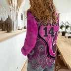 Custom Sydney Sixers Women Casual Shirt Indigenous Art - Grunge Style
