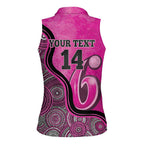 Custom Sydney Sixers Women Sleeveless Polo Shirt Indigenous Art - Grunge Style