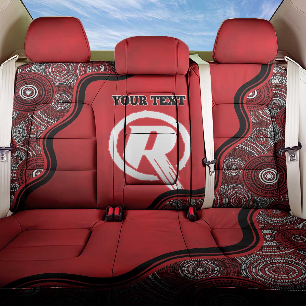Custom Melbourne Renegades Back Car Seat Cover Indigenous Art - Grunge Style