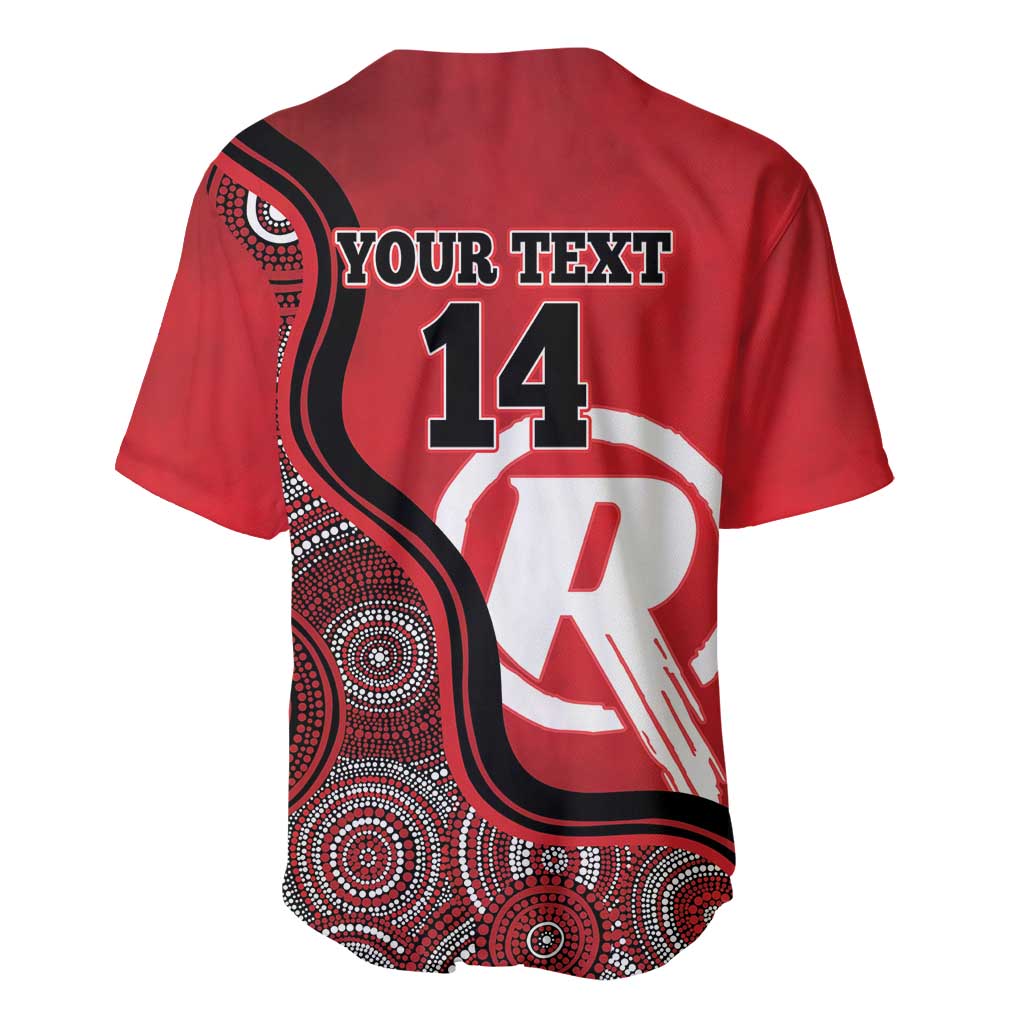 Custom Melbourne Renegades Baseball Jersey Indigenous Art - Grunge Style