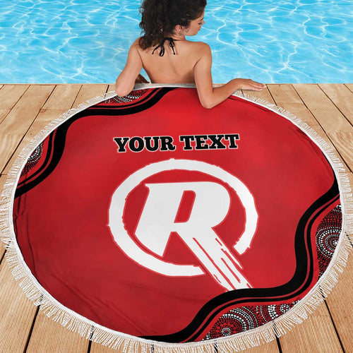 Custom Melbourne Renegades Beach Blanket Indigenous Art - Grunge Style