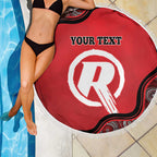 Custom Melbourne Renegades Beach Blanket Indigenous Art - Grunge Style