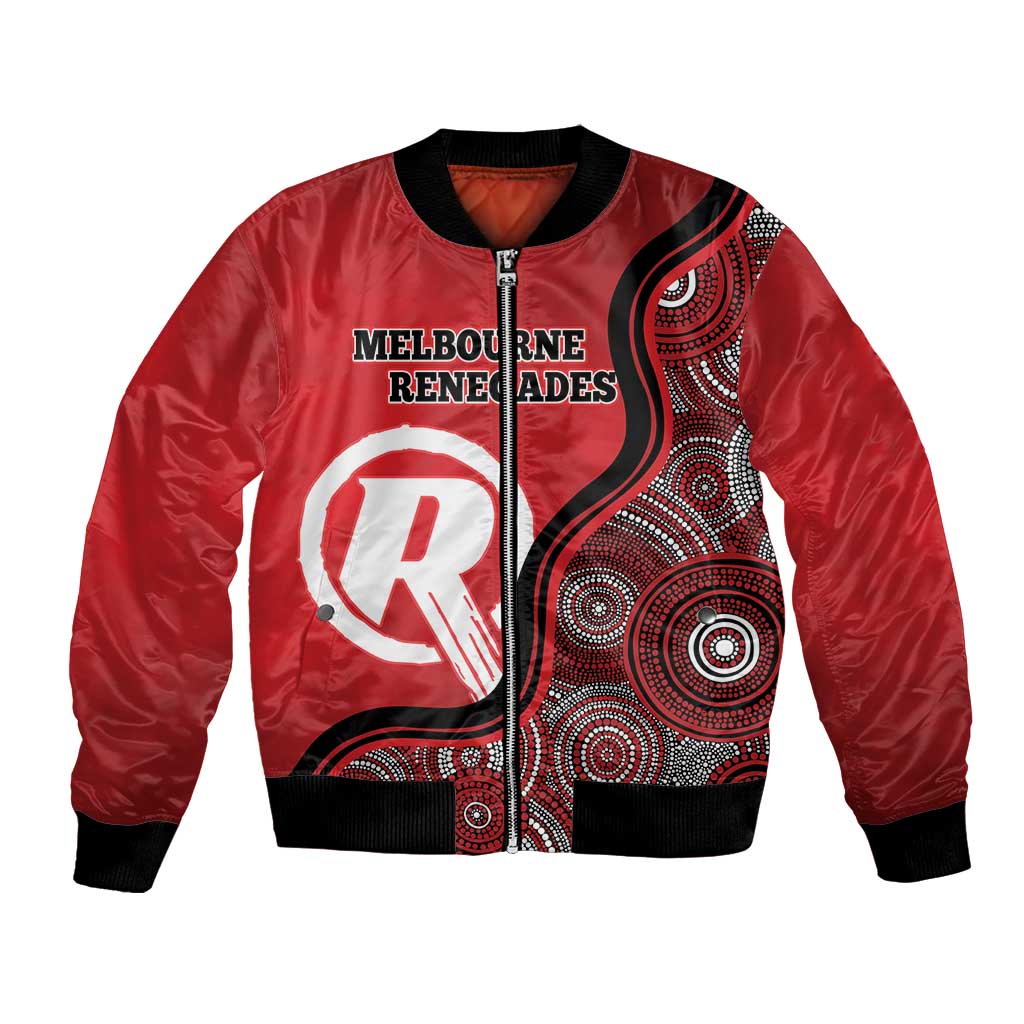 Custom Melbourne Renegades Bomber Jacket Indigenous Art - Grunge Style