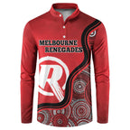 Custom Melbourne Renegades Button Sweatshirt Indigenous Art - Grunge Style