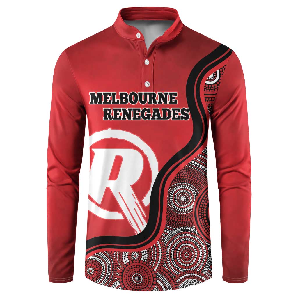 Custom Melbourne Renegades Button Sweatshirt Indigenous Art - Grunge Style