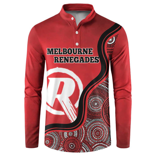Custom Melbourne Renegades Button Sweatshirt Indigenous Art - Grunge Style