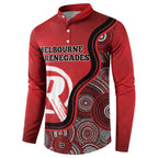 Custom Melbourne Renegades Button Sweatshirt Indigenous Art - Grunge Style