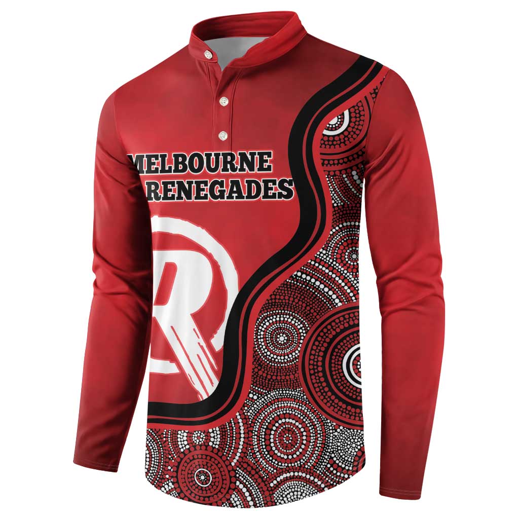 Custom Melbourne Renegades Button Sweatshirt Indigenous Art - Grunge Style