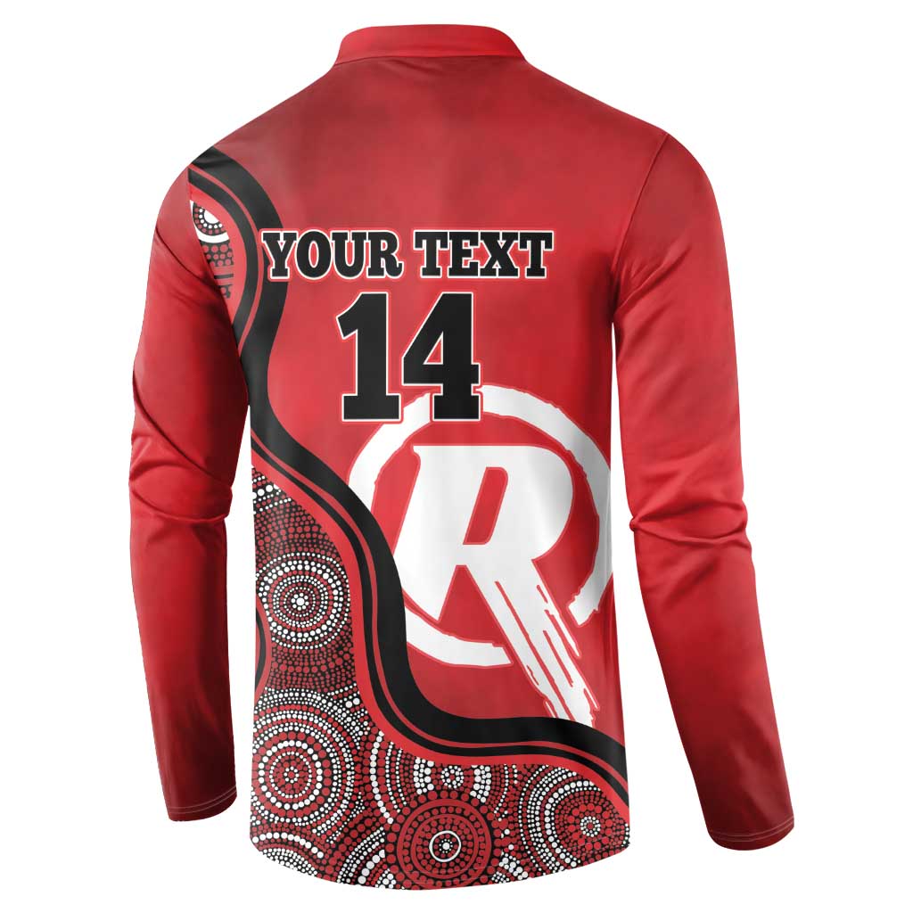Custom Melbourne Renegades Button Sweatshirt Indigenous Art - Grunge Style