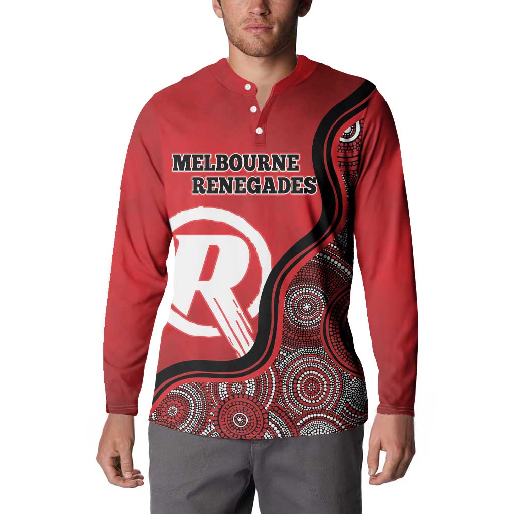 Custom Melbourne Renegades Button Sweatshirt Indigenous Art - Grunge Style
