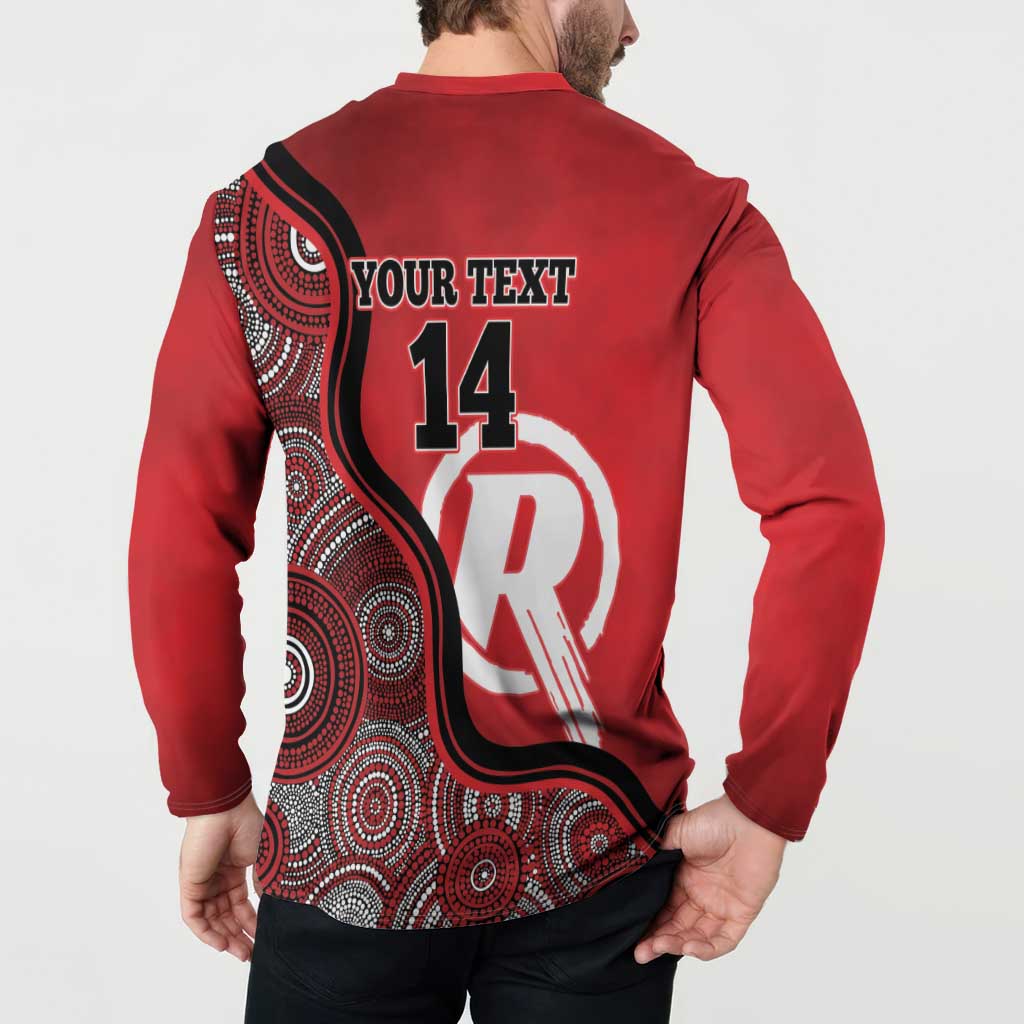 Custom Melbourne Renegades Button Sweatshirt Indigenous Art - Grunge Style