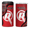 Custom Melbourne Renegades 4 in 1 Can Cooler Tumbler Indigenous Art - Grunge Style