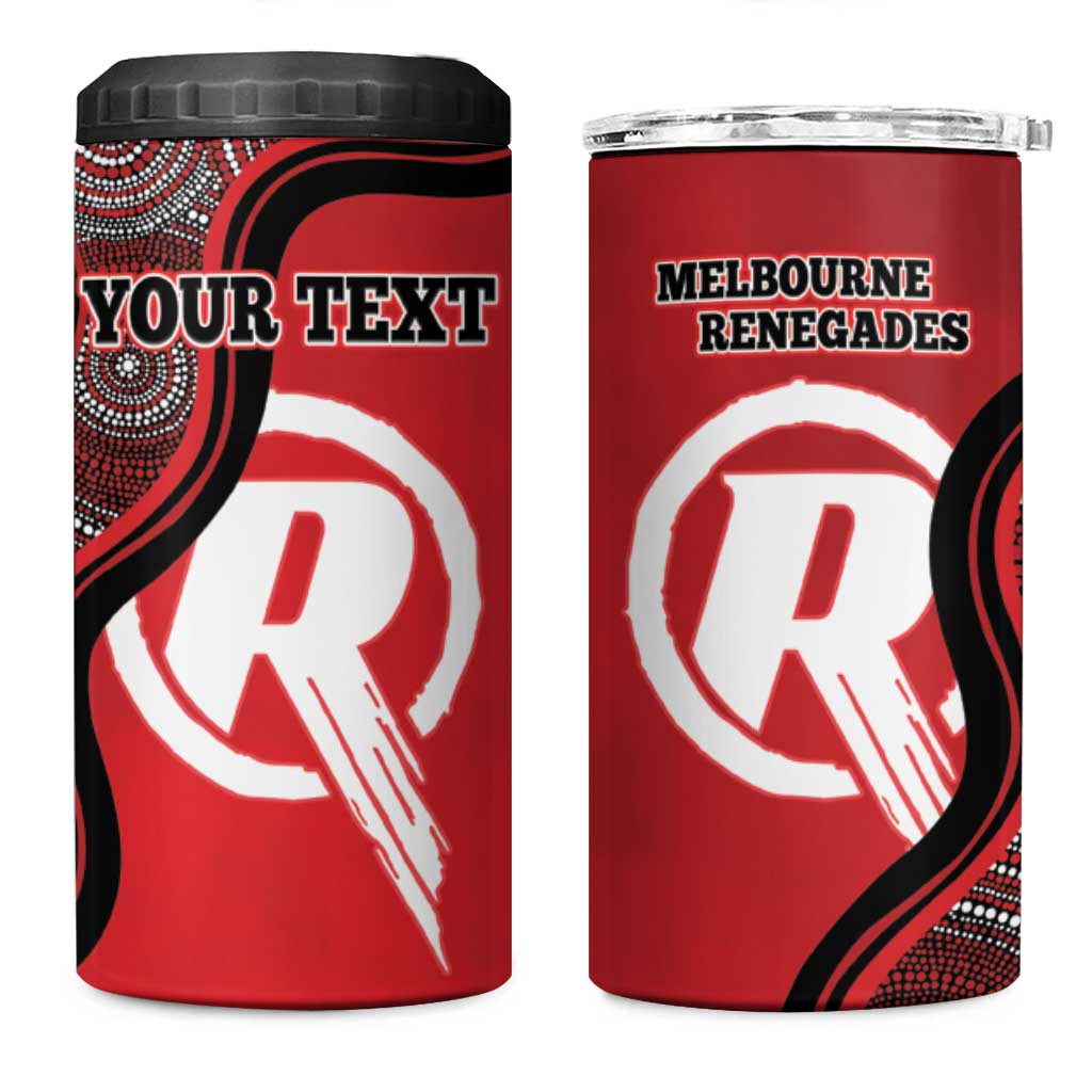 Custom Melbourne Renegades 4 in 1 Can Cooler Tumbler Indigenous Art - Grunge Style