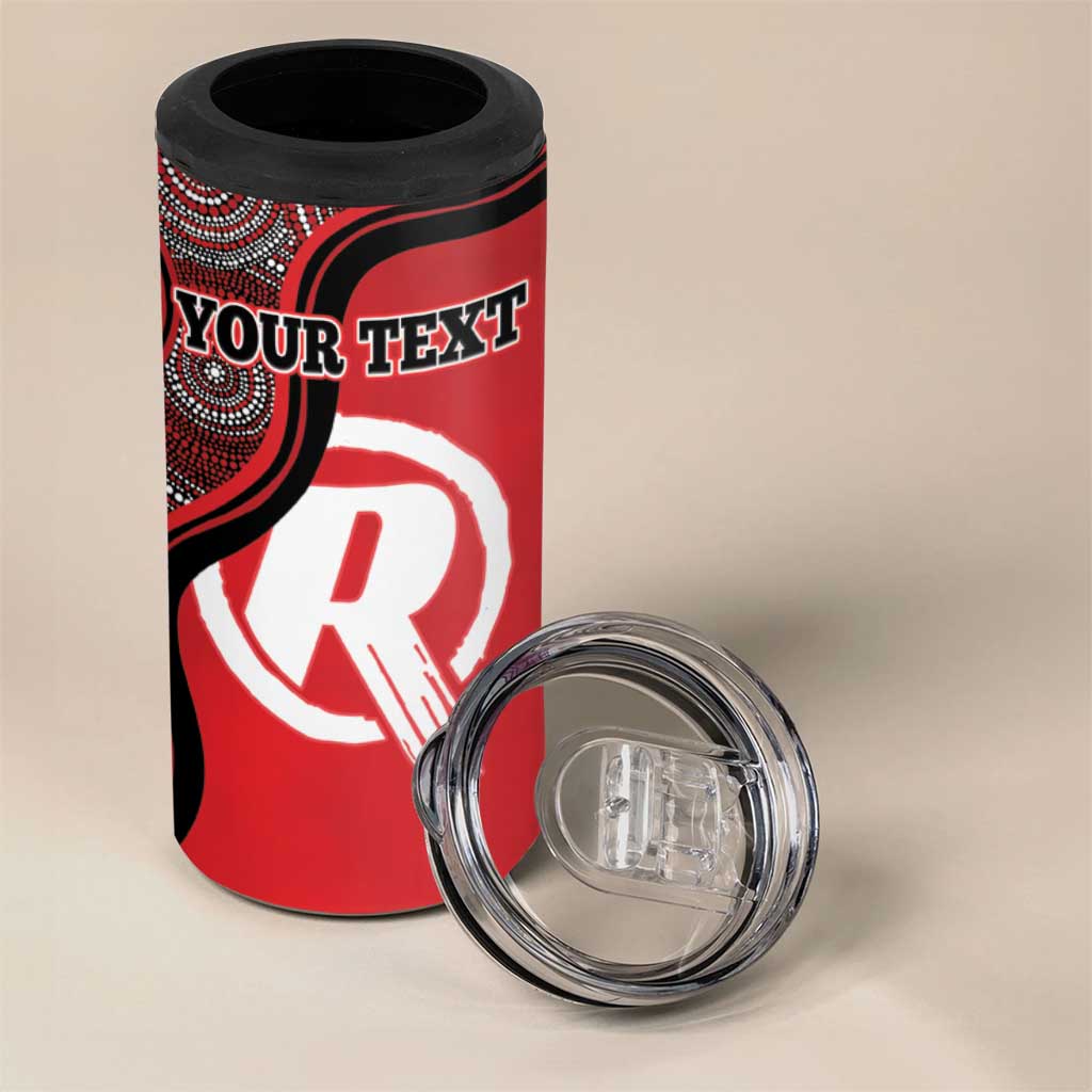 Custom Melbourne Renegades 4 in 1 Can Cooler Tumbler Indigenous Art - Grunge Style