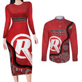 Custom Melbourne Renegades Couples Matching Long Sleeve Bodycon Dress and Long Sleeve Button Shirt Indigenous Art - Grunge Style