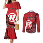 Custom Melbourne Renegades Couples Matching Mermaid Dress and Long Sleeve Button Shirt Indigenous Art - Grunge Style