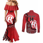 Custom Melbourne Renegades Couples Matching Mermaid Dress and Long Sleeve Button Shirt Indigenous Art - Grunge Style