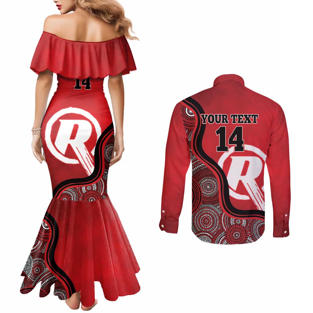 Custom Melbourne Renegades Couples Matching Mermaid Dress and Long Sleeve Button Shirt Indigenous Art - Grunge Style