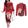 Custom Melbourne Renegades Couples Matching Off The Shoulder Long Sleeve Dress and Long Sleeve Button Shirt Indigenous Art - Grunge Style
