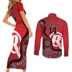 Custom Melbourne Renegades Couples Matching Short Sleeve Bodycon Dress and Long Sleeve Button Shirt Indigenous Art - Grunge Style