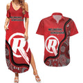 Custom Melbourne Renegades Couples Matching Summer Maxi Dress and Hawaiian Shirt Indigenous Art - Grunge Style