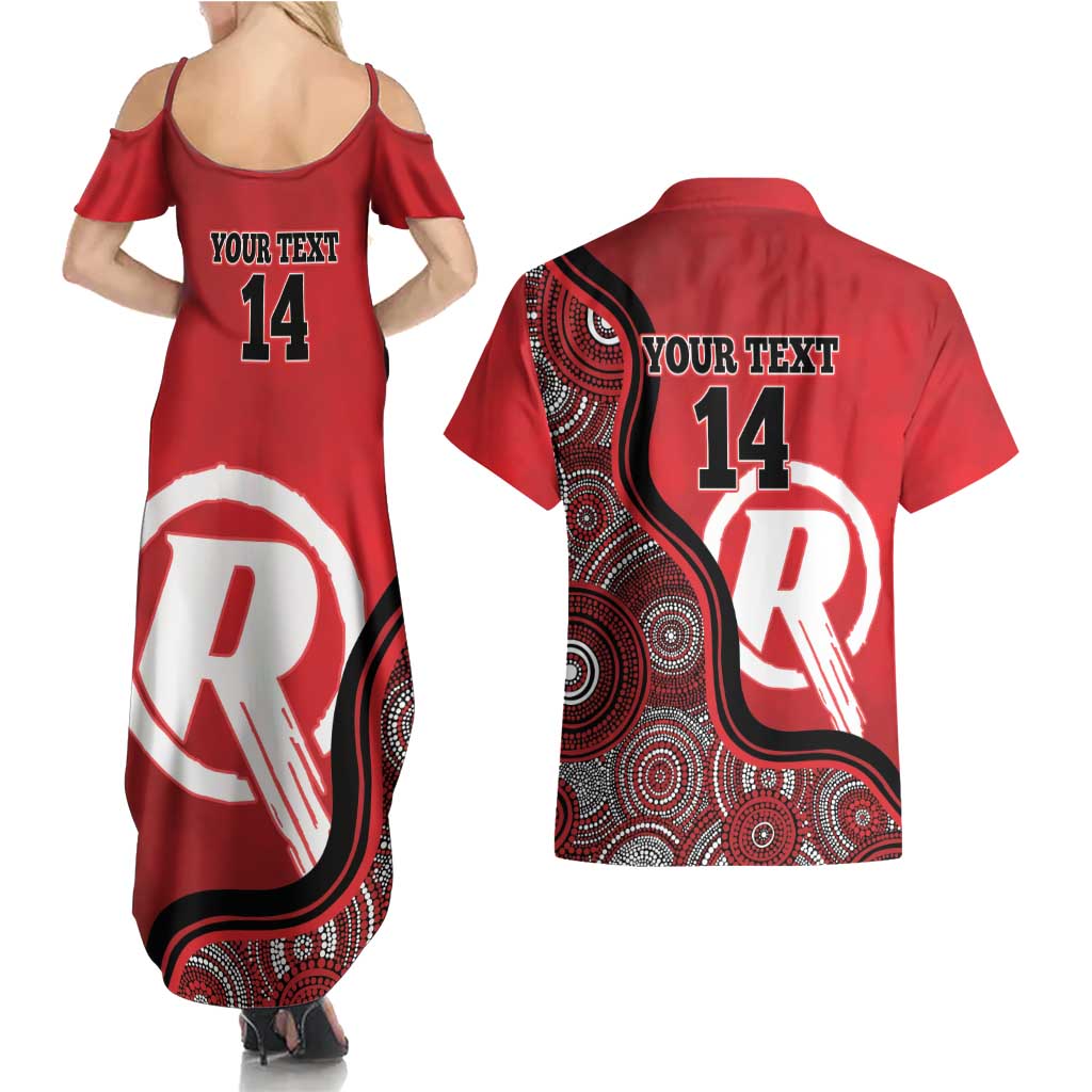 Custom Melbourne Renegades Couples Matching Summer Maxi Dress and Hawaiian Shirt Indigenous Art - Grunge Style