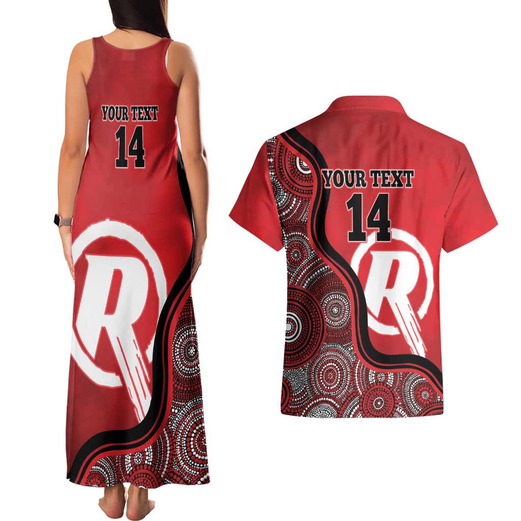 Custom Melbourne Renegades Couples Matching Tank Maxi Dress and Hawaiian Shirt Indigenous Art - Grunge Style
