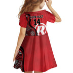 Custom Melbourne Renegades Family Matching Long Sleeve Bodycon Dress and Hawaiian Shirt Indigenous Art - Grunge Style