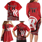 Custom Melbourne Renegades Family Matching Long Sleeve Bodycon Dress and Hawaiian Shirt Indigenous Art - Grunge Style