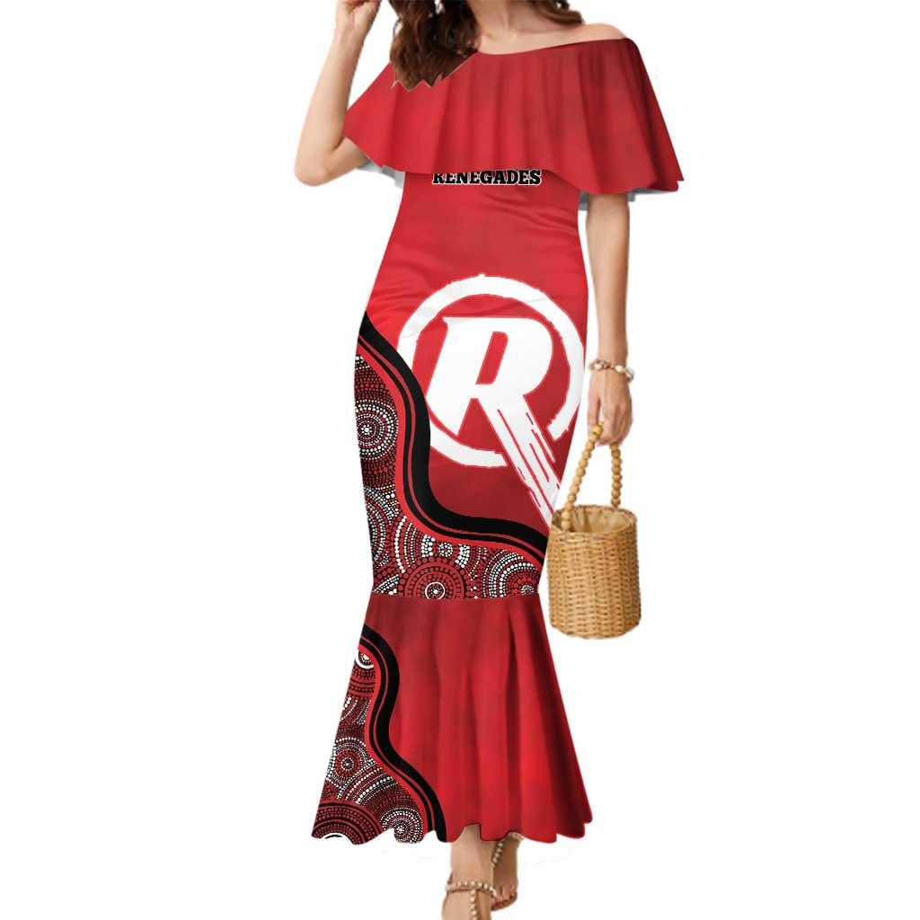 Custom Melbourne Renegades Family Matching Mermaid Dress and Hawaiian Shirt Indigenous Art - Grunge Style