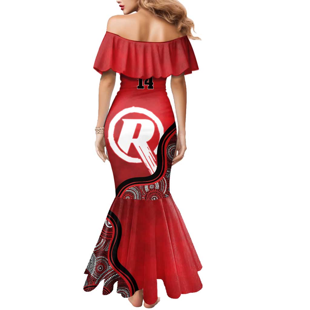Custom Melbourne Renegades Family Matching Mermaid Dress and Hawaiian Shirt Indigenous Art - Grunge Style