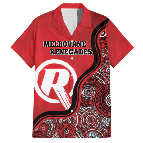 Custom Melbourne Renegades Family Matching Off The Shoulder Long Sleeve Dress and Hawaiian Shirt Indigenous Art - Grunge Style