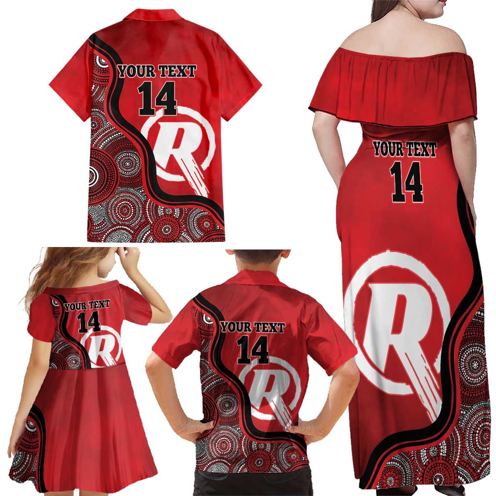 Custom Melbourne Renegades Family Matching Off Shoulder Maxi Dress and Hawaiian Shirt Indigenous Art - Grunge Style
