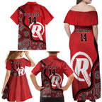 Custom Melbourne Renegades Family Matching Off Shoulder Maxi Dress and Hawaiian Shirt Indigenous Art - Grunge Style