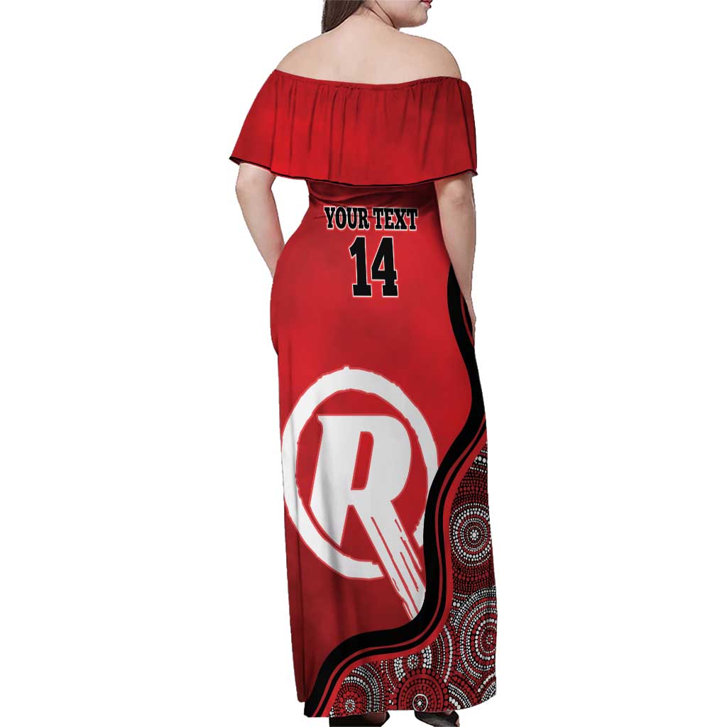 Custom Melbourne Renegades Family Matching Off Shoulder Maxi Dress and Hawaiian Shirt Indigenous Art - Grunge Style