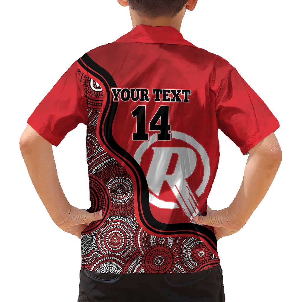 Custom Melbourne Renegades Family Matching Off Shoulder Short Dress and Hawaiian Shirt Indigenous Art - Grunge Style