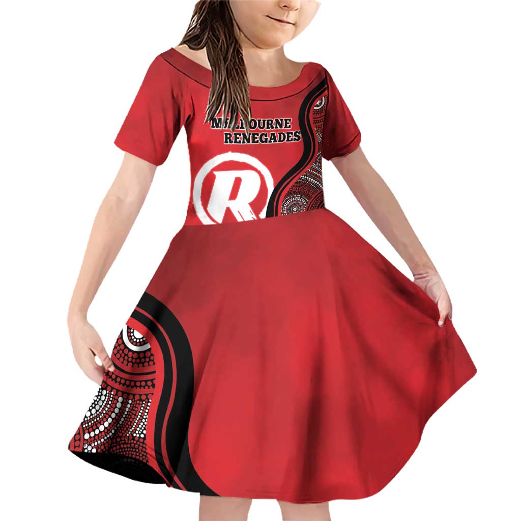 Custom Melbourne Renegades Family Matching Off Shoulder Short Dress and Hawaiian Shirt Indigenous Art - Grunge Style